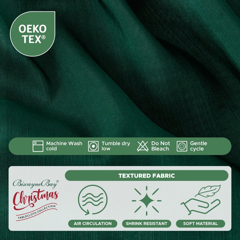Biscaynebay Wrap Around Bed Skirts for Queen Beds 15" Drop, Christmas Hunter Green Adjustable Elastic Dust Ruffles Easy Fit Wrinkle & Fade Resistant Silky Luxurious Fabric Machine Washable - Image 5